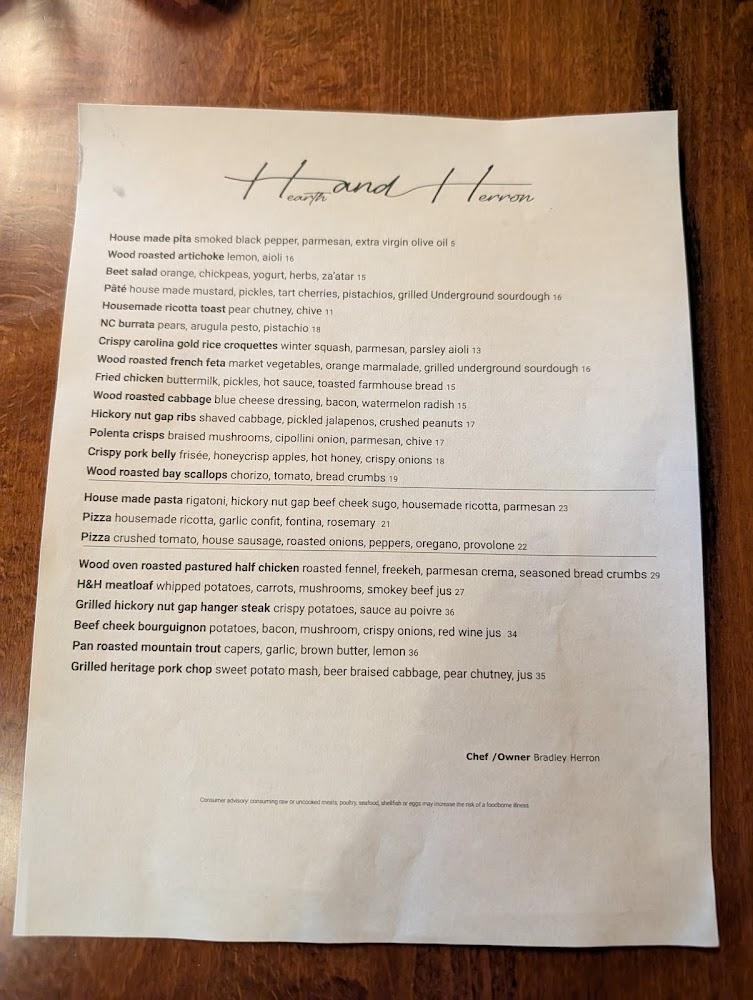 Hearth and Herron Menu image 3